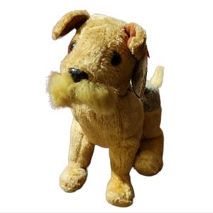 TY BEANIE BABIES WHISkERS  D.O.B AUGUST 6, 2000 RETIRED #330 Schnauzer Airedale
